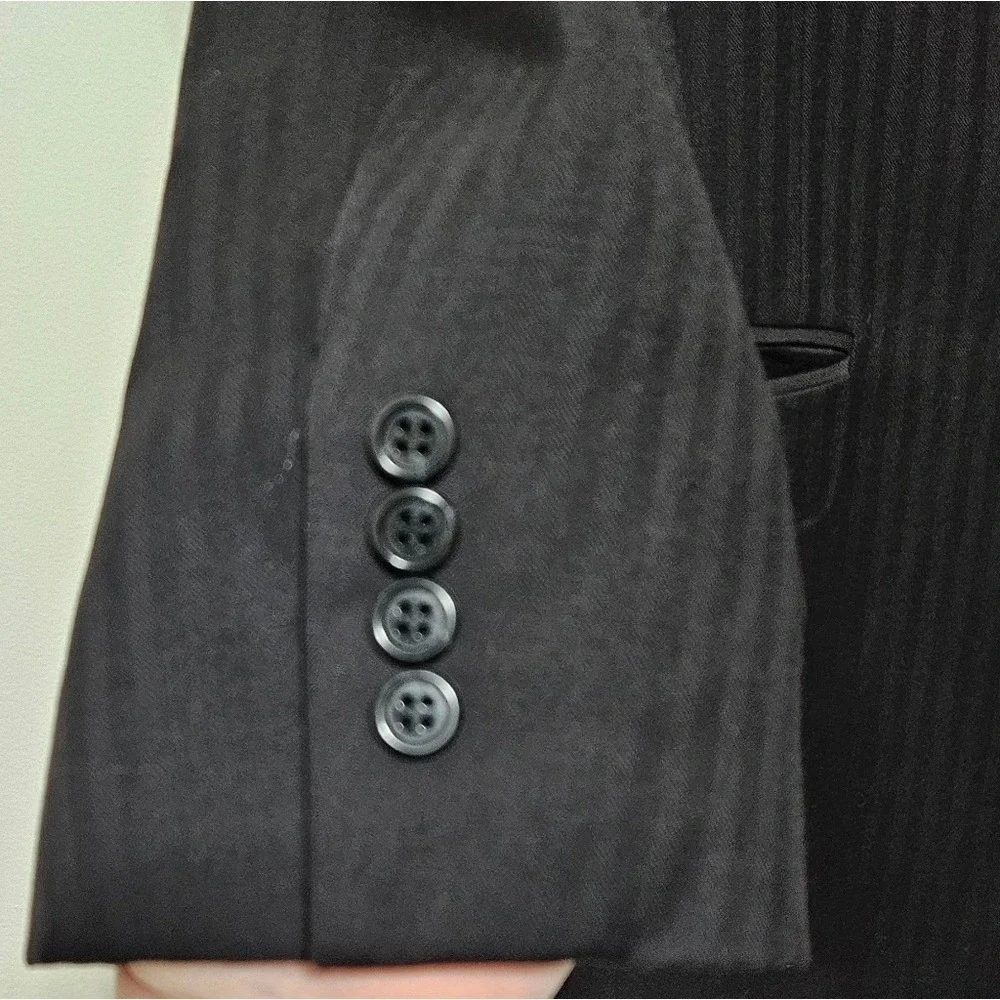 Jos A. Bank Mens 100% Wool‎ Sport Coat Blazer Jacket Wedding Preppy Black 46S